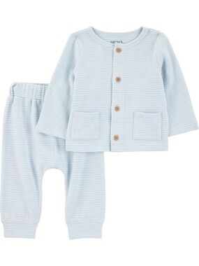 Carter's Pale Blue Striped Two-Piece Set